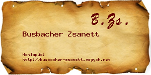 Busbacher Zsanett névjegykártya